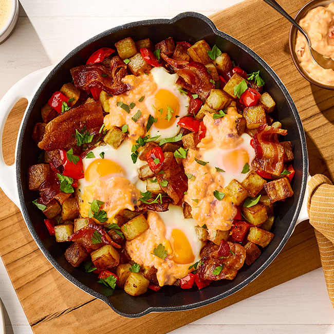 Cheesy Skillet Breakfast Hash